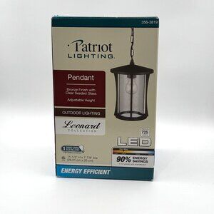 Patriot Lighting Outdoor Leonard Porch Light Pendant Bronze Seeded Glass